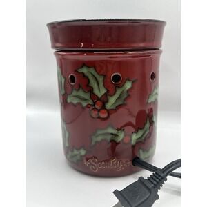 Scentsy Full Size Warmer Holiday Edition Merry Berry Holly Christmas‎ Retired